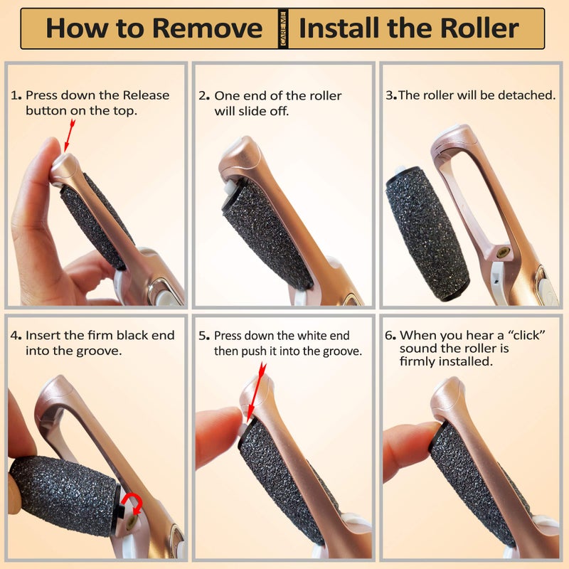 Care Me Extra Coarse Replacement Rollers for Care me Electric Callus Remover CM-203-2 Super Coarse Grinding Heads for Removing Dead  Hard Skin & Calluses on Feet - Image 4